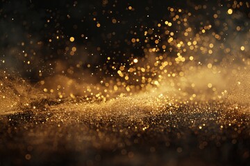 gold dust with black background 