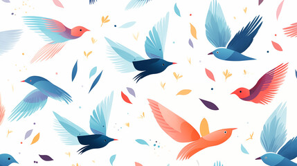 Bird Image, Pattern Style, For Wallpaper, Desktop Background, Smartphone Cell Phone Case, Computer Screen, Cell Phone Screen, Smartphone Screen, 16:9 Format - PNG