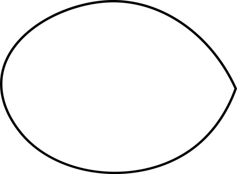 Black outline oblong oval simple plain shape element symbol sign isolated overlay png