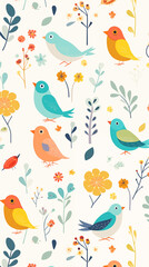 Bird Image, Pattern Style, For Wallpaper, Desktop Background, Smartphone Cell Phone Case, Computer Screen, Cell Phone Screen, Smartphone Screen, 9:16 Format - PNG