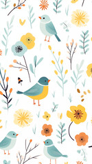 Obraz premium Bird Image, Pattern Style, For Wallpaper, Desktop Background, Smartphone Cell Phone Case, Computer Screen, Cell Phone Screen, Smartphone Screen, 9:16 Format - PNG