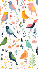 Bird Image, Pattern Style, For Wallpaper, Desktop Background, Smartphone Cell Phone Case, Computer Screen, Cell Phone Screen, Smartphone Screen, 9:16 Format - PNG