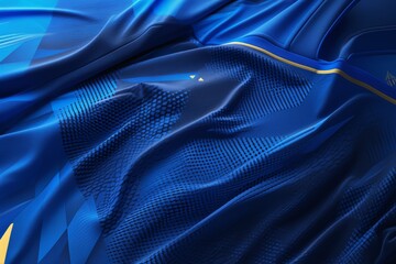 Naklejka premium High-Resolution 3D Visualization of a Textured Football Jersey with Branding Elements