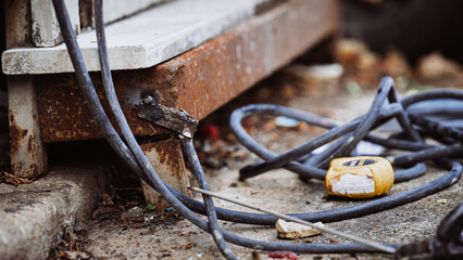 The steel steps, which have completely decayed, are about to be repaired with welding, a specialist...