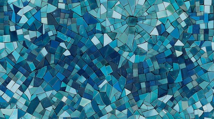 Seamless pattern. Abstract blue mosaic tiles, vibrant and suitable for creative or artistic backgrounds.