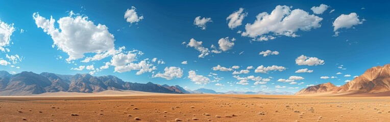 Desert Landscape With Mountains and Clouds - Powered by Adobe