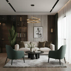 Luxury living Room. Style home interior design of modern living room.