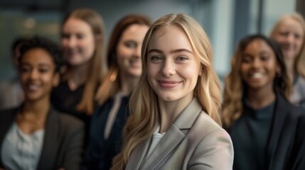 A Confident Woman with Colleagues