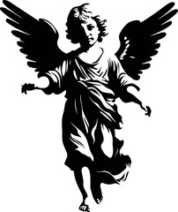 Baby Angel, Angel  cupid, Angel statue Vector Illustration	