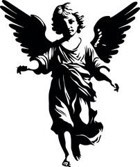 Fototapeta premium Baby Angel, Angel cupid, Angel statue Vector Illustration 