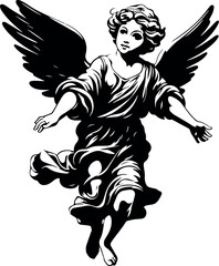 Baby Angel, Angel  cupid, Angel statue Vector Illustration	