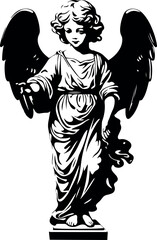 Baby Angel, Angel  cupid, Angel statue Vector Illustration	