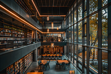 Quiet Sanctuary of Knowledge: View of a Modern Multilevel Library