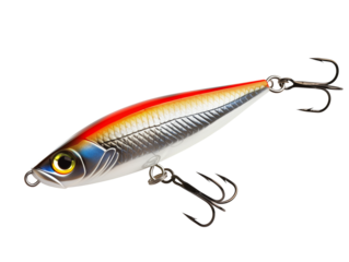 Fake bait for fishing isolated on transparent background