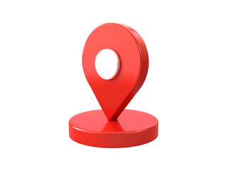 Cartoon 3d location pin isolated on transparent background