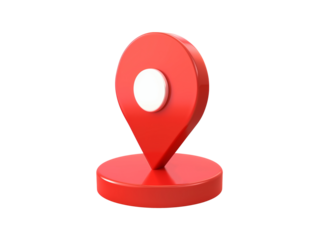 Cartoon 3d location pin isolated on transparent background