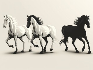 Silhouette of a horse in motion, capturing the grace and power of this farm mammal