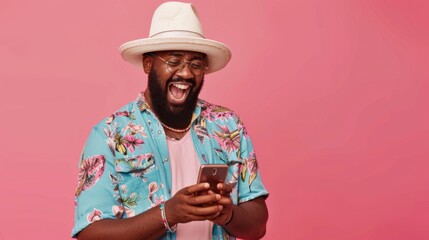 Man Laughing with Smartphone