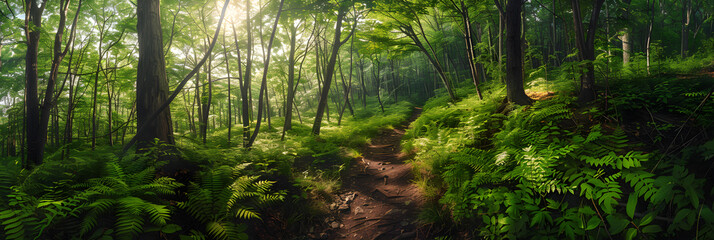 Embracing Tranquility: A Serene Journey through a Nature Trail in Vermont.