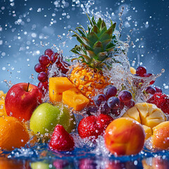 fruit in splash