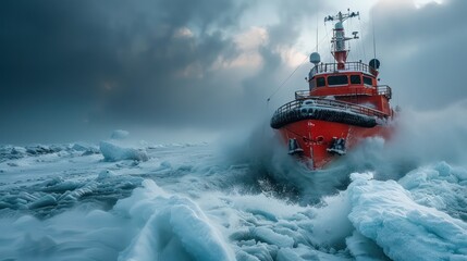 icebreaker ship designed to navigate through ice-covered waters, crucial for Arctic and Antarctic exploration and research