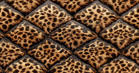 Leopard fur skin texture pattern, wild animal print design. Generative ai