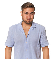 Obraz premium Young Caucasian man in studio