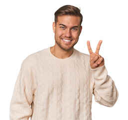 Fototapeta premium Young Caucasian man in studio