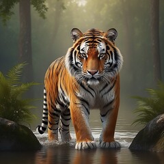 Obraz premium Tiger. Generative AI Technologie