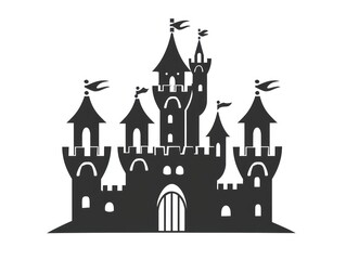 artwork of a fantasy castle, evoking a sense of wonder with its elaborate towers, steeples, and enchanting surroundings