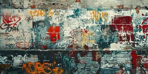 Graffiti on the wall. Abstract urban background. Grunge style.