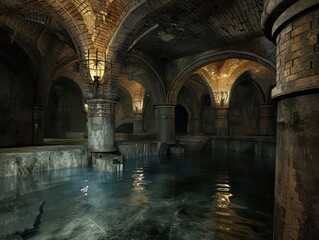 medieval castle underground sewer system