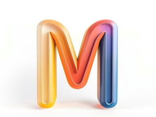 M logo design icon, color, white background