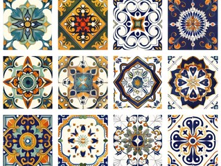 mediterranean tiles isolated on white background