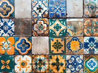 mediterranean tiles isolated on white background