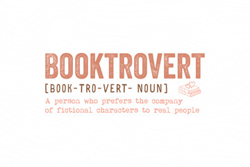 Booktrovert Reading Book typography T shirt design