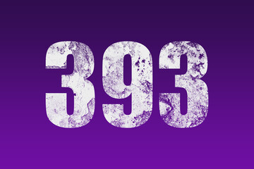 flat white grunge number of 393 on purple background.