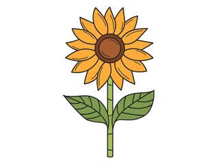 sunflower logo illustration, white background
