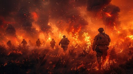 Under Cover of Darkness: Soldiers Execute Daring Nighttime Operations Amidst the Chaos of Battlefield Smoke and Explosions, Facing High-Risk Military Challenges