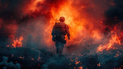 Under Cover of Darkness: Soldiers Execute Daring Nighttime Operations Amidst the Chaos of Battlefield Smoke and Explosions, Facing High-Risk Military Challenges