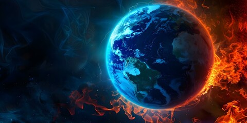 Obraz premium Earth's Devastating Climate Change Seen from Space. Concept Climate change, Earth observation, Satellite images, Environmental impact, Global warming