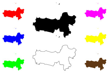 Central Java (Subdivisions of Indonesia, Provinces of Indonesia) map vector illustration, scribble sketch Jawa Tengah map