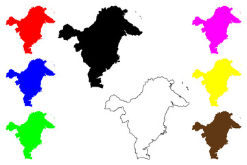 East Kalimantan (Subdivisions of Indonesia, Provinces of Indonesia) map vector illustration, scribble sketch East Kalimantan map