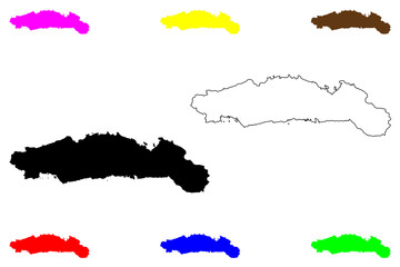 Fototapeta premium Gorontalo (Subdivisions of Indonesia, Provinces of Indonesia) map vector illustration, scribble sketch Hulontalo map