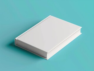 cover book mockup, white blank hardcover closed standing book