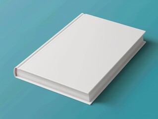 cover book mockup, white blank hardcover closed standing book