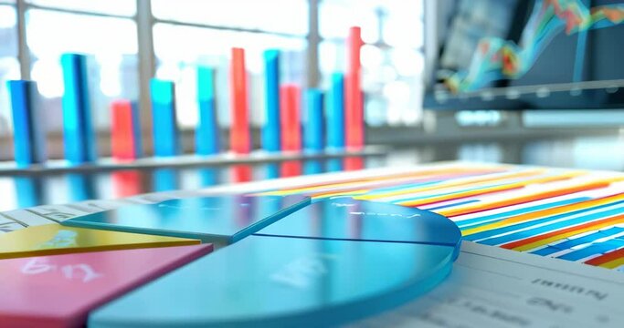 Effective capital allocation discussion over pie charts and bar graphs at a meeting table. Capital allocation