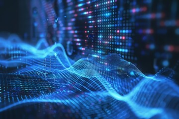 Voice recognition technology visualized with sound waves, highlighting modern authentication methods