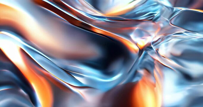 Modern 3D renderings of sleek metallic surfaces gleaming and curving with light. Abstract 3d background