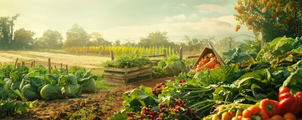 Captivating image of vegetable harvesting on a farm. 